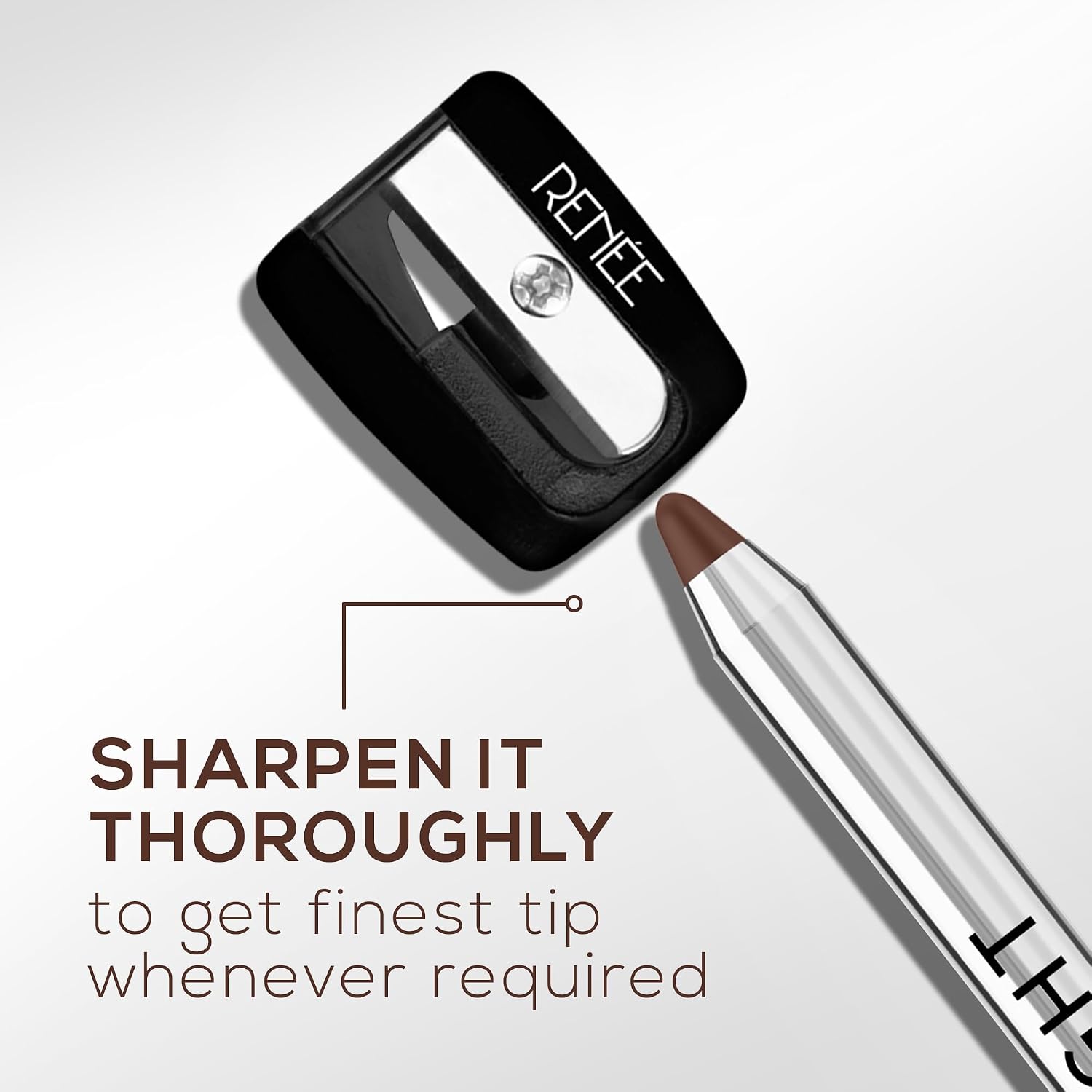 RENEE Midnight Kohl Pencil- Brown | Waterproof, Smudge-proof Kajal With Sharpener | Matte Finish, Long-lasting Upto 24 Hours | One-swipe Application With Vitamin E | 1.5 g