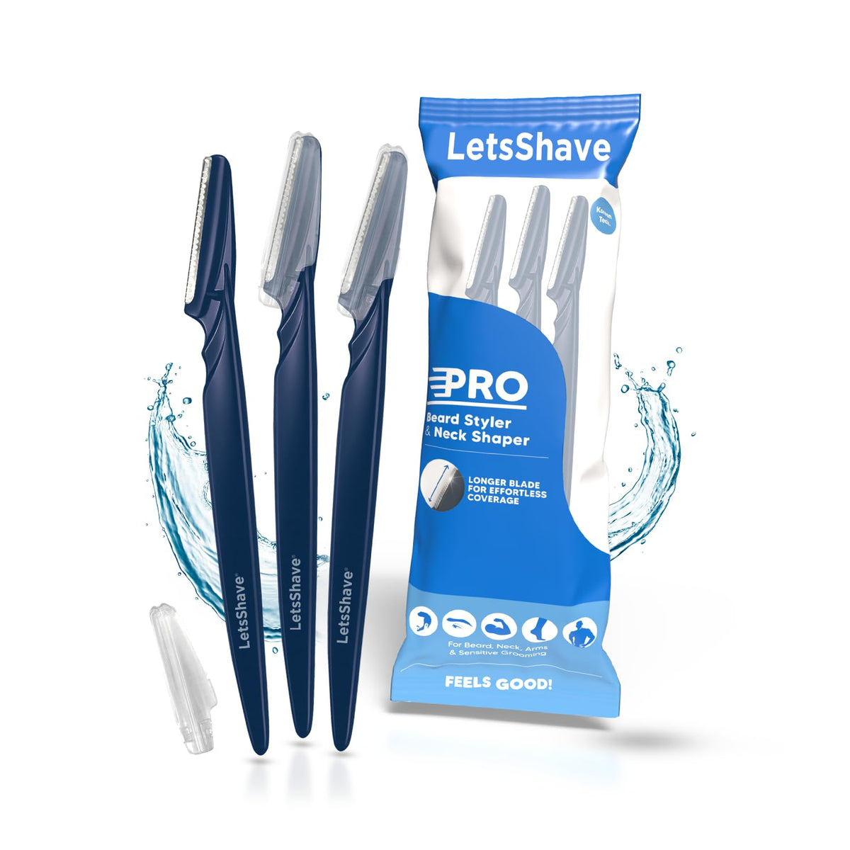 LetsShave Pro Styler for Men Beard, Reusable, Pack of 3, Beard Shaper, Multi Grooming, Face Razor for Men, Beard Pen Styler, 60 Days of Styling Set of 3