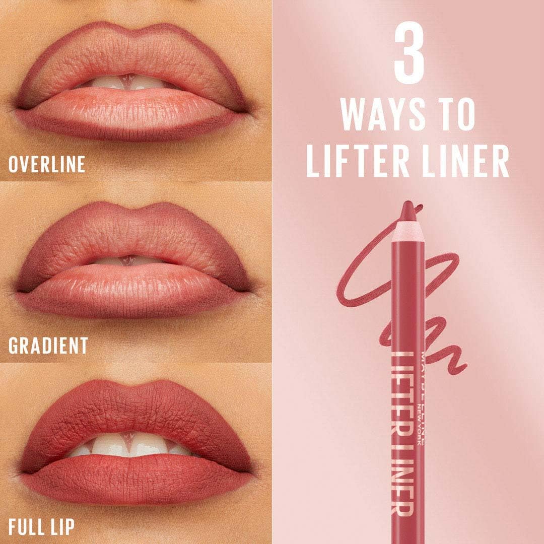Maybelline Lifter Liner Lip Liner Pencil with Hyaluronic Acid, Big Lift | Creamy, Moisturizing Lip liner | Smooth Glide Application for defined lips