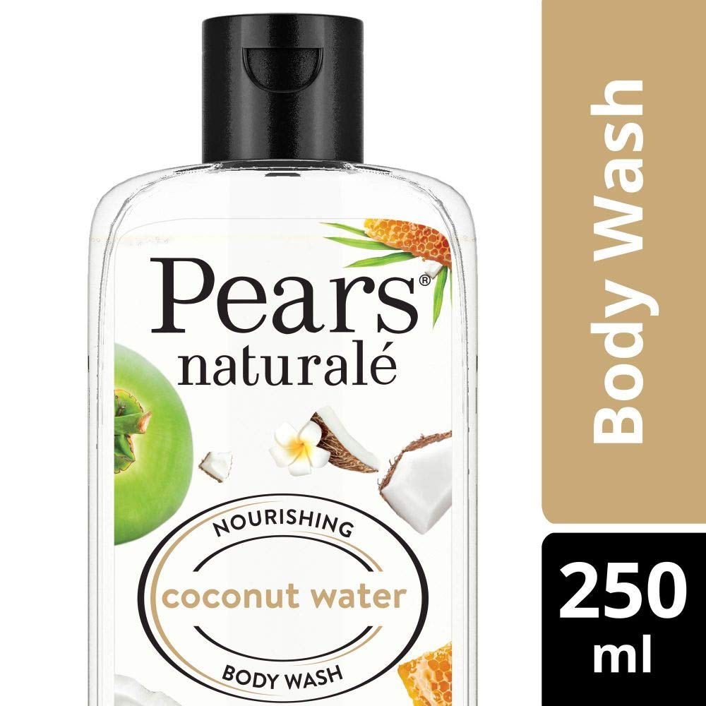 Pears Naturalé Pomegranate Brightening Bathing Soap Bar, 125 g (Pack of 3) & Pears Naturale Nourishing Coconut Water Bodywash, 250 ml Pears Naturale + Bodywash