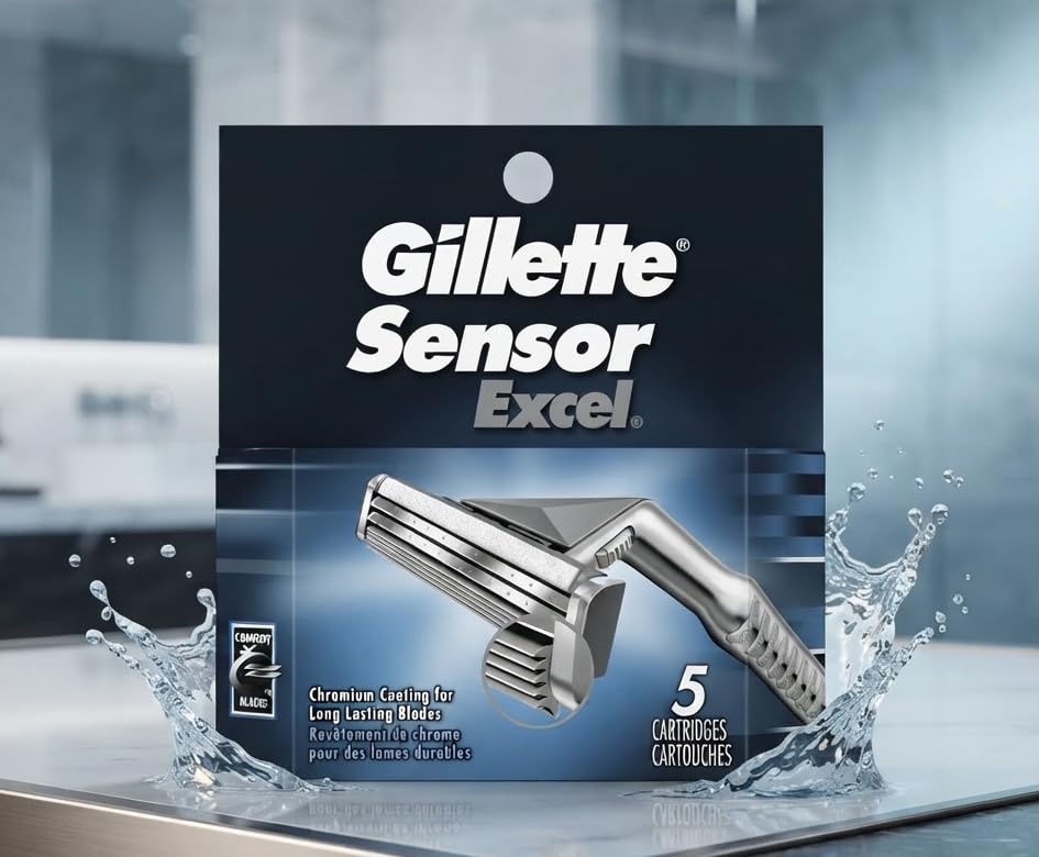 Gillette Sensor Excel Refill Razor Blade Cartridges - 5 Blades Cartridges (5 count)