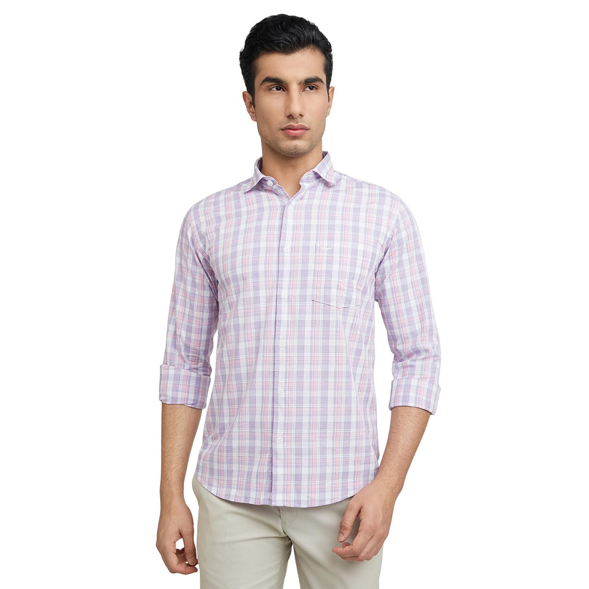 Park Avenue Men's Cotton Regular Fit Shirt 39 Medium Violet
