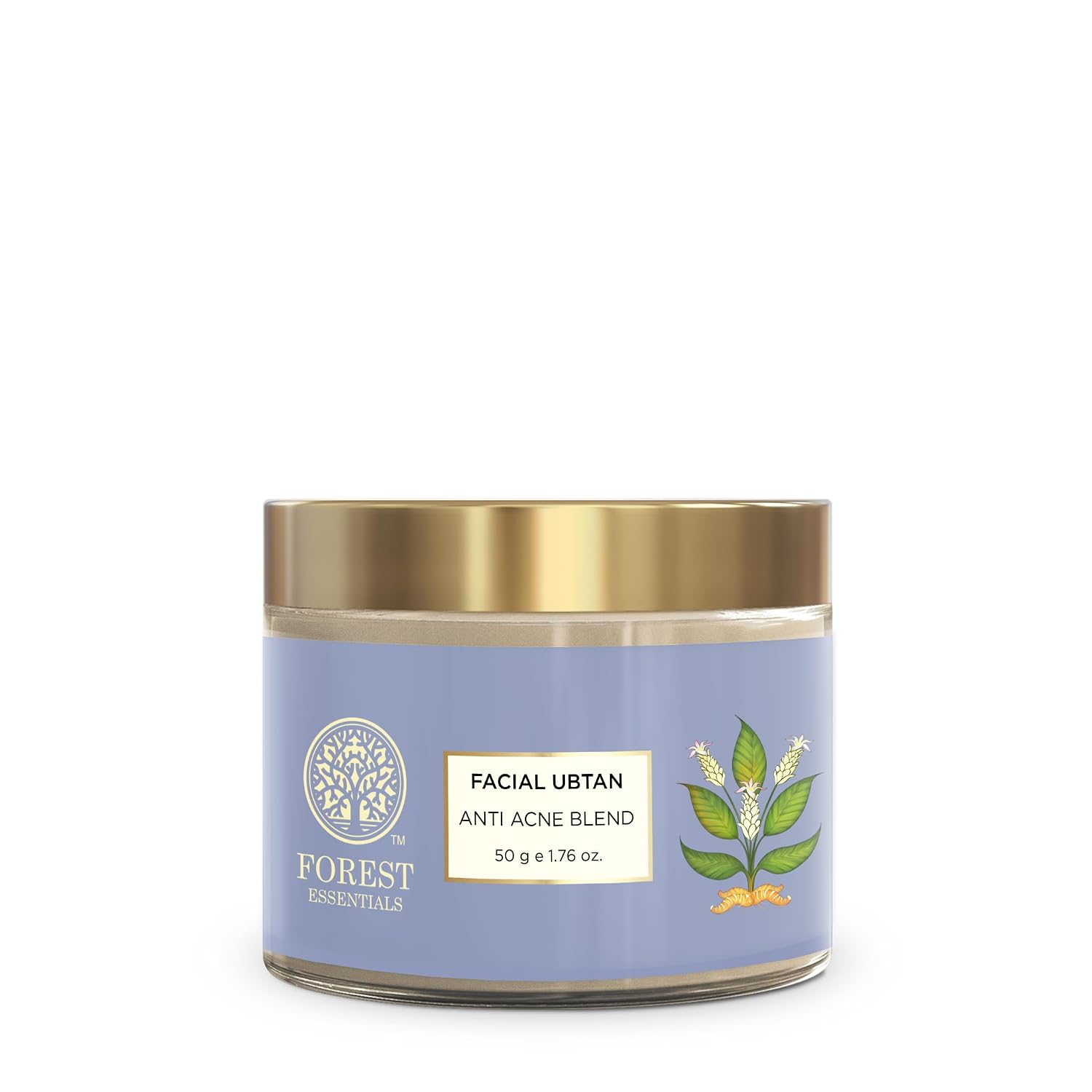 Forest Essentials Facial Ubtan Anti Acne Blend | Multani Mitti | Ayurvedic Face Pack for Acne Prone Skin | Removes Pigmentation, Blemishes, Acne Scars | With Neem & Turmeric, 50 gram