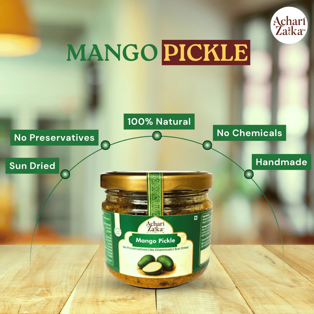 Achari Zaika Punjabi Mango Pickle | Authentic Aam Ka Achar | Sun-Dried, Handmade, No Preservatives | 100% Natural | Traditional Punjabi Taste | 250g 250 g