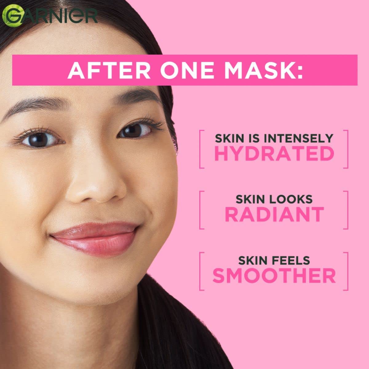 Garnier Skin Naturals, Sheet Mask, Hydrating & Increases Glow, Pink Glow, 28g (PACK OF 4)