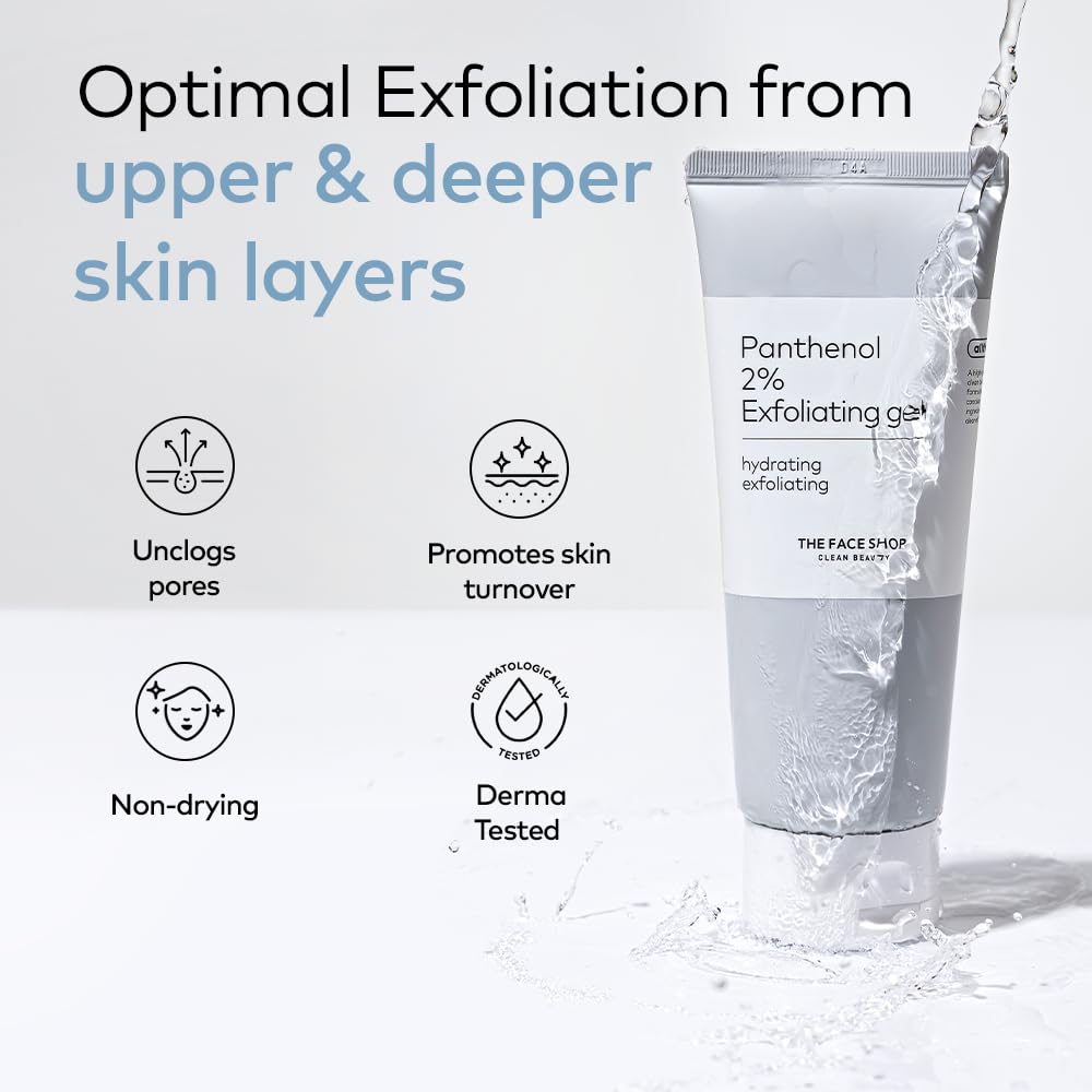 The Face Shop Alltimate Panthenol 2% Exfoliating Face Scrub 150ml | AHA BHA PHA Peeling Gel for Glowing Skin, Dead Skin & Blackhead Removal | Removes 90% Dead S