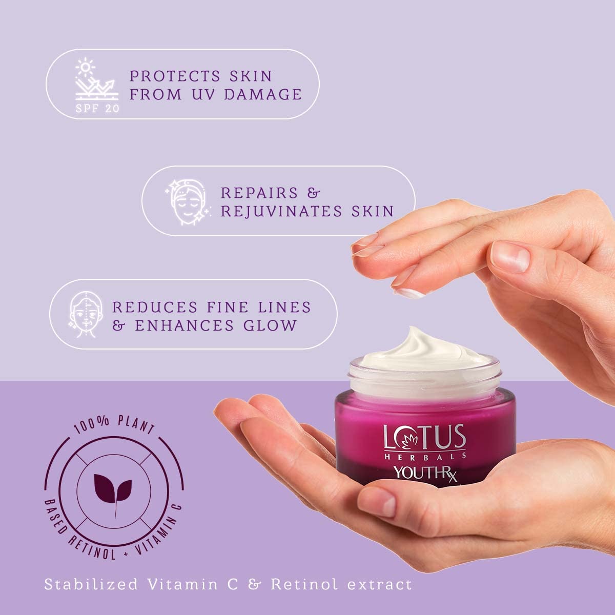 Lotus Herbals - YouthRx Firm & Bright Cream | SPF 20 | PA+++ (50g)