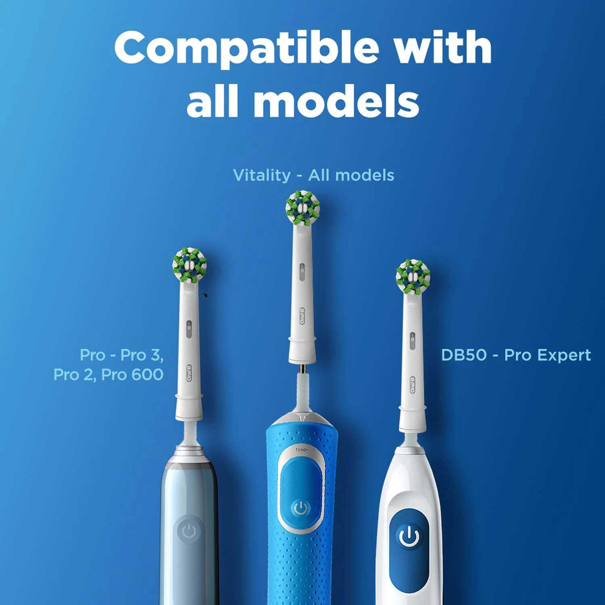Oral-B ORIGINAL Precision Clean Electric Toothbrush Soft Replacement Brush [10X POWERFUL THAN COMPATIBLE PRODUCTS] For Vitalty,Pro,Smart Series, 2 refills, Dail