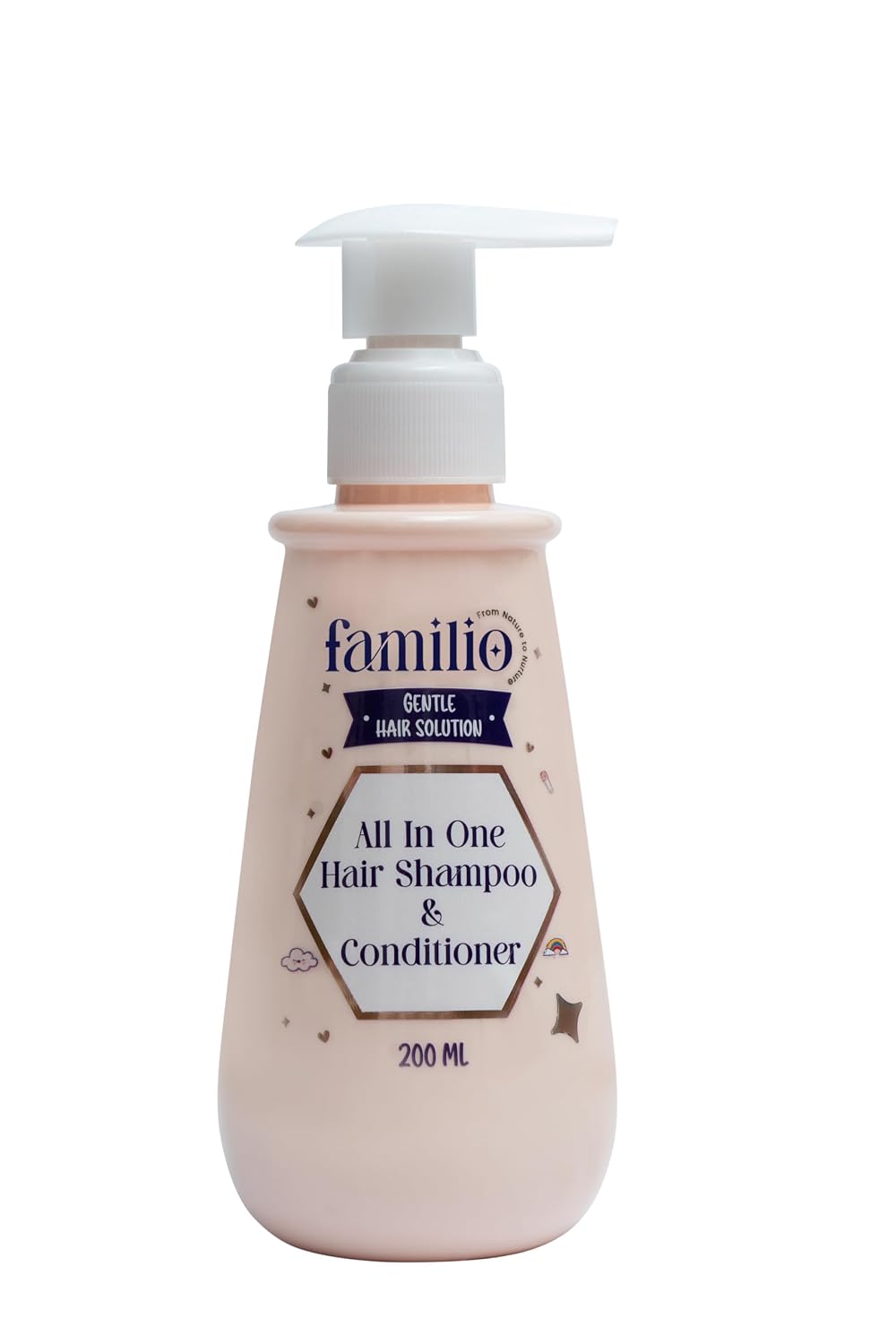 Familio India All in Shampoo & Conditioner for Kids | Natural and Non Toxic | Tear-Free Formula | Natural Hydration for Baby | Rice Protein | Cruelty-free | Der