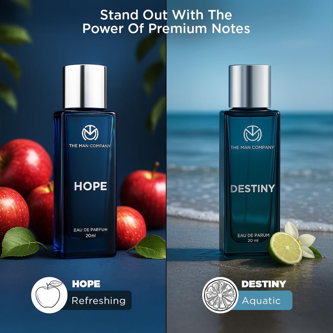The Man Company Fragrance Fusion Duo, Hope and Destiny Perfume Gift Set | Eau De Parfum Set, 20ml x 2 | Gift for Man | Long-Lasting EDP | Premium Perfume for Ma