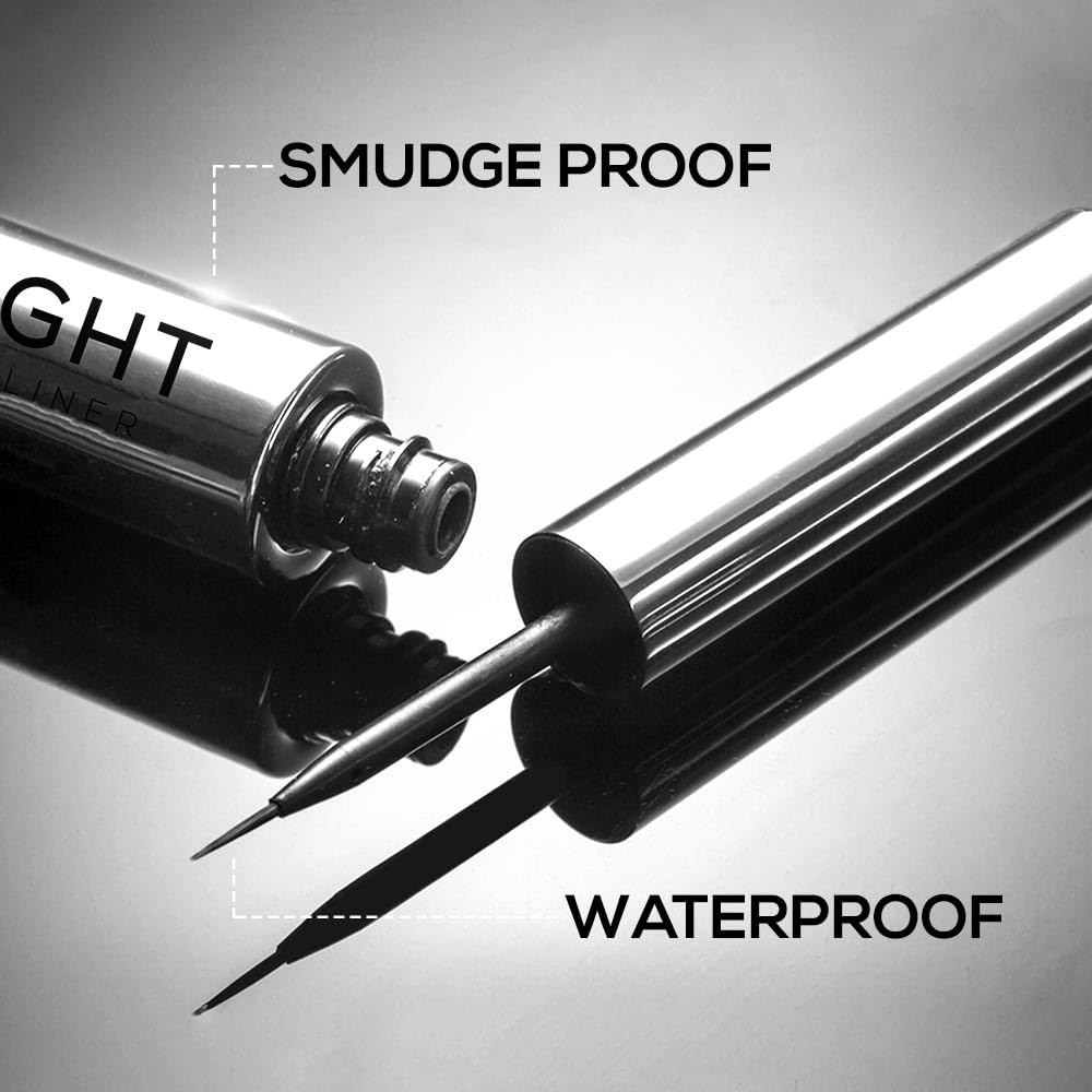 RENEE Midnight Matte Eyeliner, Darkest Black, Long Lasting, Smudge-Proof & Waterproof Formula, One-Swipe-Application with Intense Pigment, Enriched with Vitamin E, Camomile & Aloe Vera, 2.5ml