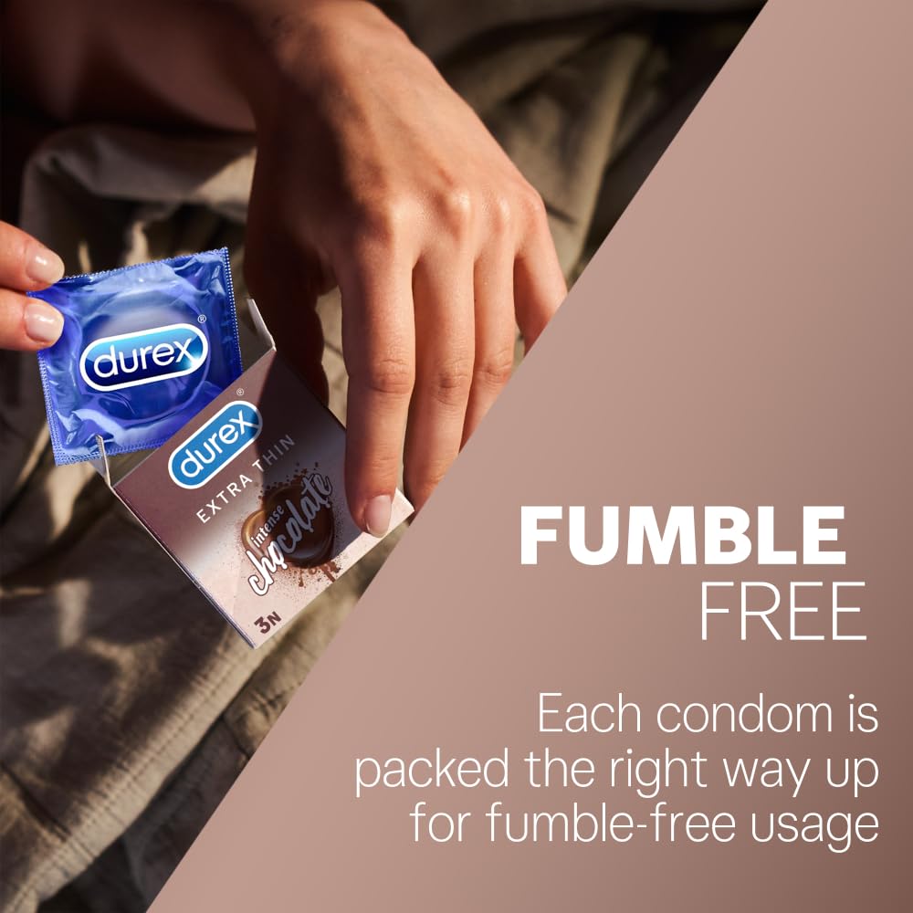 Durex Extra Thin Intense Chocolate Flavoured Condoms For Men - 12s