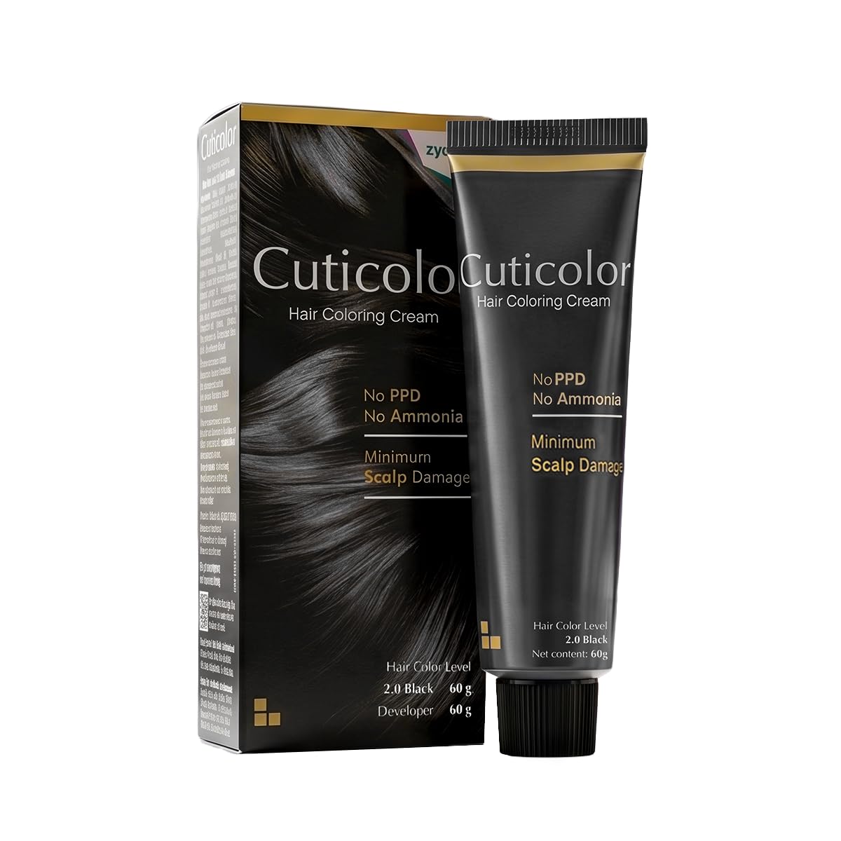 Cuticolor Permanent Hair Color Cream|Dr prescribed|Suitable for Sensitive Skin|Eco Mechanism for Preserving Scalp Health|No Ammonia|No PPD|Enriched with Portula