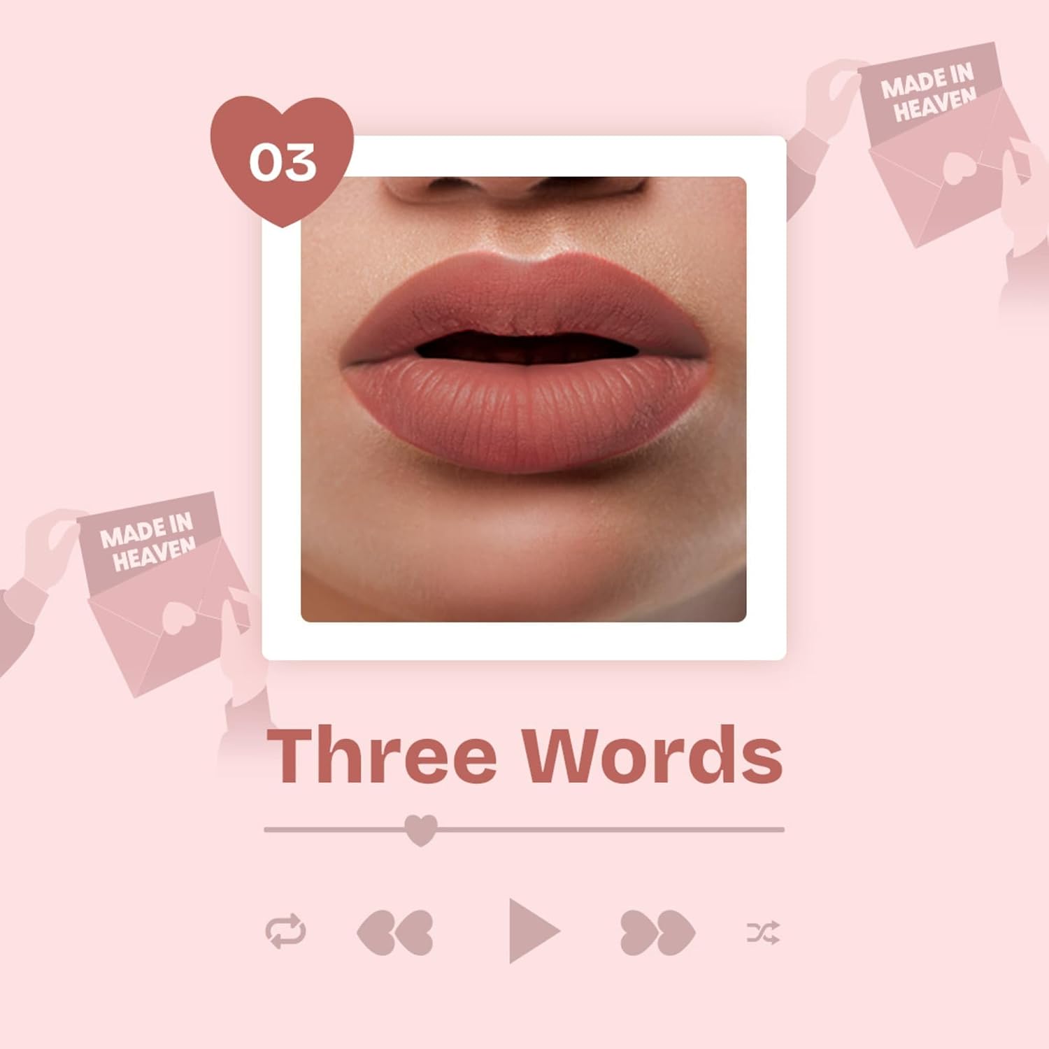MARS Love Track Velvet Lip Tint (2.8ml) (THREE HEART) | Velvet Matte Finish | Non-Sticky & Lightweight | Highly Pigmented | Comfortable Wear