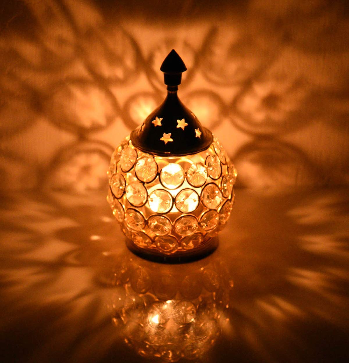 Klassic 4.5 Inch Swastik Akhand Diya with Borosilicate Glass Shade | Pure Brass Oil Lamp for Mandir, Daily Puja, Pooja Room, Diwali, Prayer, Wick Holder Festive