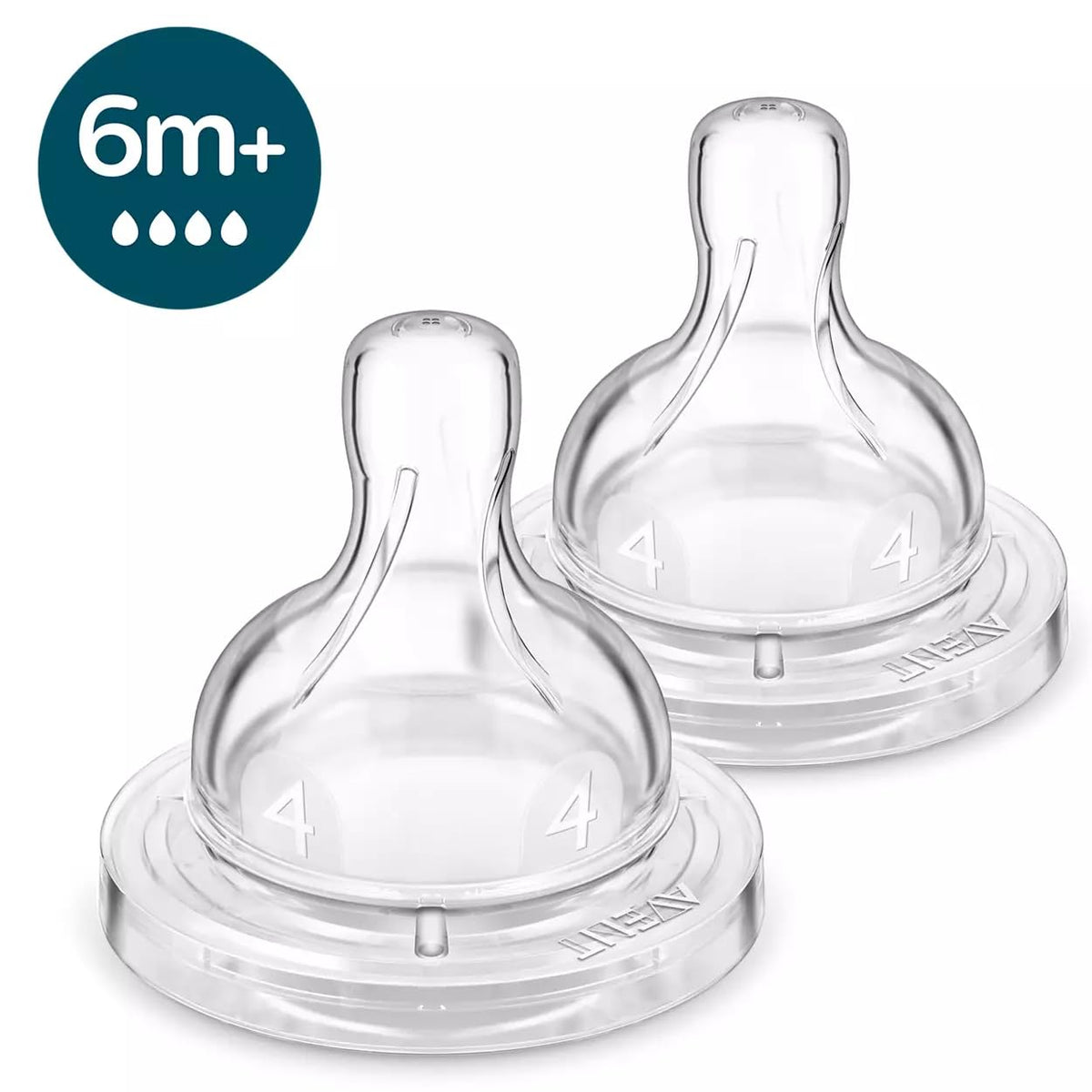 Philips Avent Anti-Colic Nipple | 6m+ Flow | Newborn Baby Bottle Teat | BPA Free | Pack of 2 | Suitable for All Philips Avent Anti-Colic Classic Feeding Bottles
