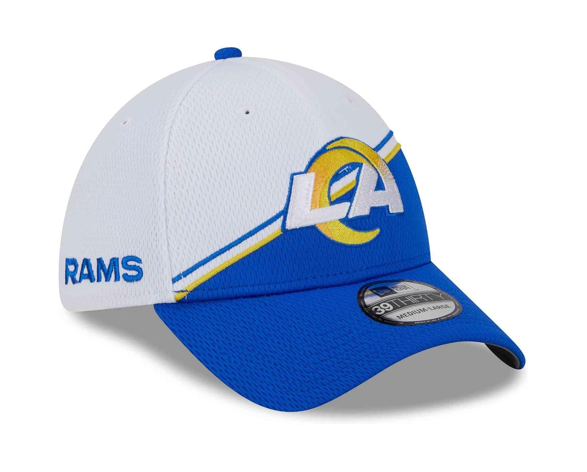 New Era Men's NFL 2023 Sideline 39THIRTY Flex Hat Large-X-Large Los Angeles Rams, White