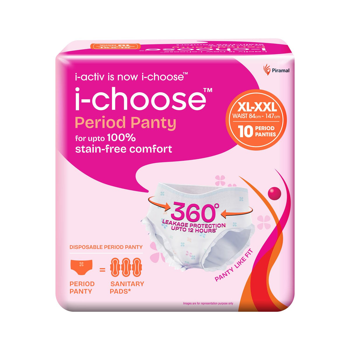 i-activ/i-choose Period Panty for Girls & Women | XL-XXL| 10's Pack | Disposable Period Panties for Women for Heavy Flow Periods | Maternity Pads after Delivery