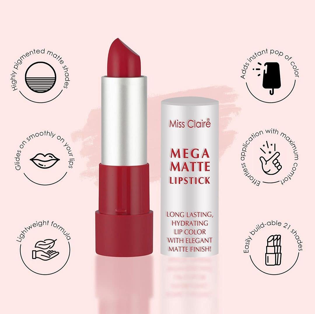 Miss Claire Longlasting Hydrating Mega Matte Lipstick (3gm) (13)