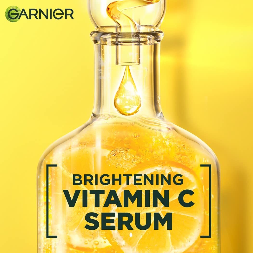 Garnier Skin Naturals, Night Cream, Anti-Dark Spots & Brightening, Bright Complete Vitamin C Yoghurt, 40 g & Garnier Brightening Moisturiser, Serum Gel, Infused