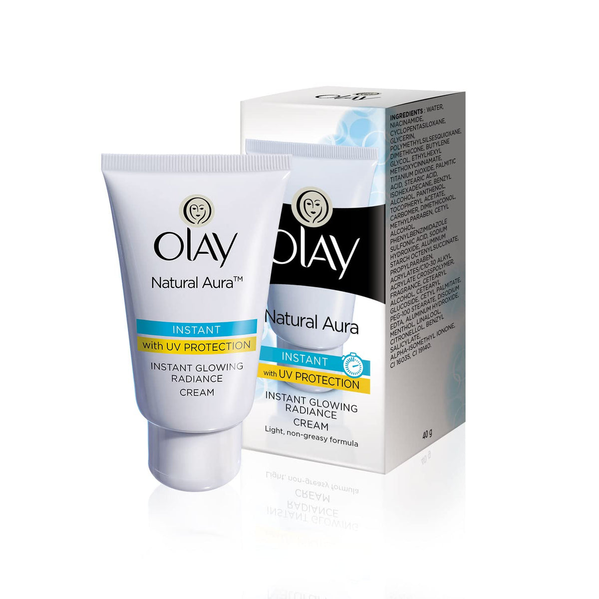 Olay Cream Natural Aura Vitamin B3, Pro B5, E With Uv Protection,40 Gm 1 count (Pack of 1)
