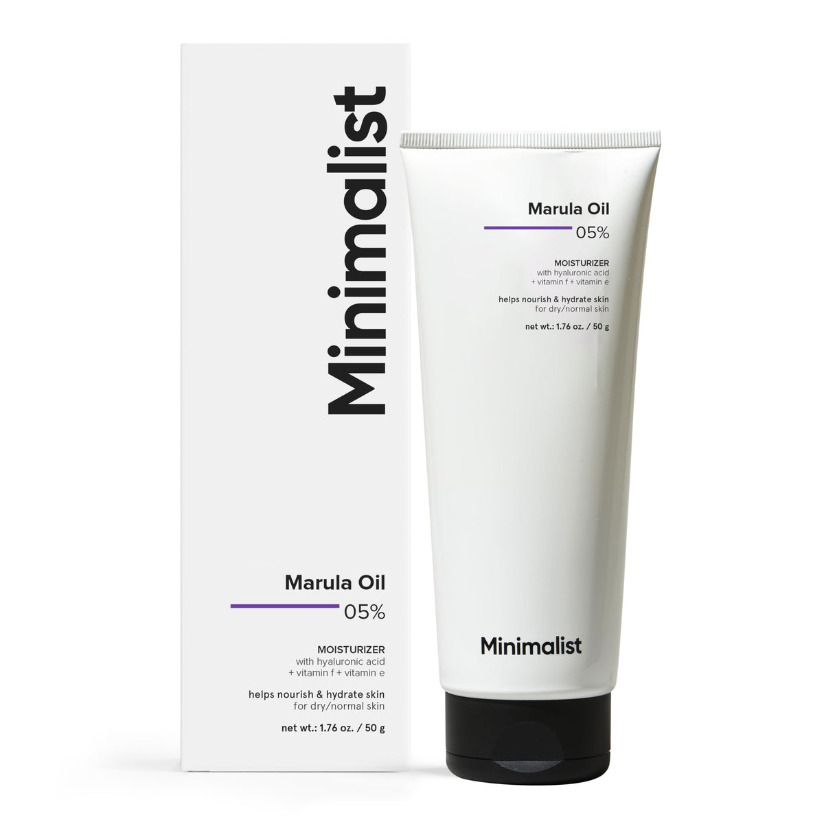 Minimalist Marula Oil 5% Face Moisturizer for Dry, Dehydrated, Flaky Skin | With Hyaluronic Acid, Vitamin E, Vitamin F for Barrier Repair & Hydration | For Wome