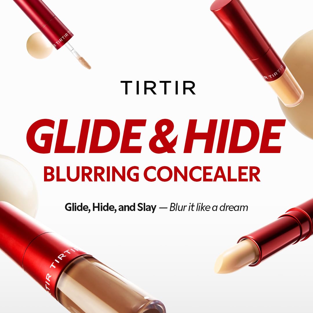 TIRTIR Glide & Hide Blurring Concealer 5 C 8G - Liquid 4g, Stick 4g 5C 8 ml (Pack of 1)