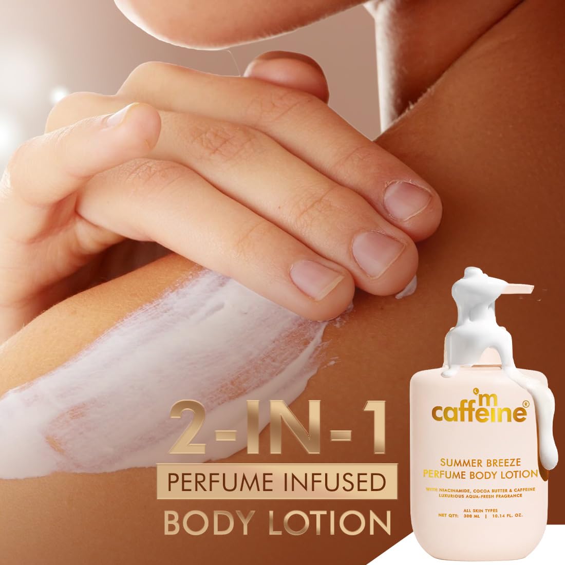 mCaffeine Perfume Body Lotion Combo - By The Blues & Summer Breeze | Niacinamide, Cocoa & Shea Butter | Deep Moisturization for Winter Dry Skin| Lightweight, No