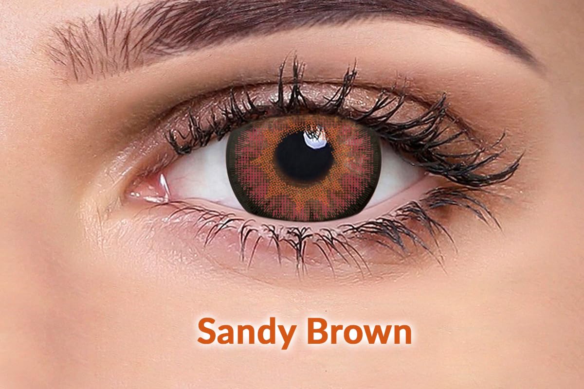 Ivalens Daily Fresh Color Contact lens Wink series 0 Power Dailies (2 Lens/Box)- Sandy Brown Color