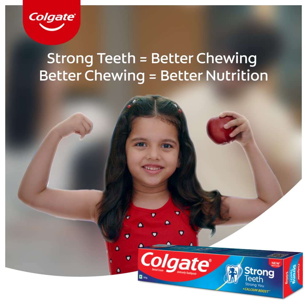 Colgate Cavity Protection Strong Teeth Toothpaste with Amino Shakti - 1000gm (500gX2) Saver Pack , India's No.1 Toothpaste