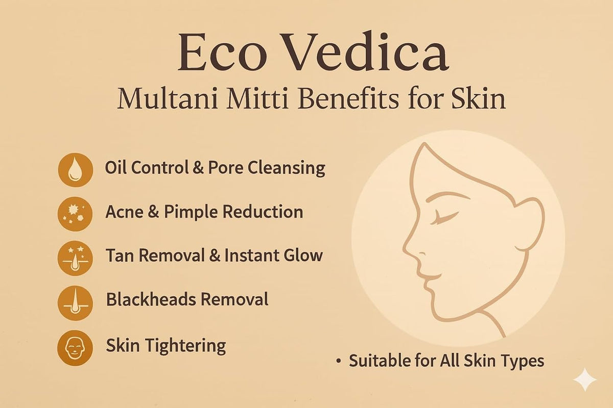 100% Pure Multani Mitti Stone (500gm) | Natural Fuller's Earth Clay for Face Pack, Skin Oil Control | For All Skin Types |
