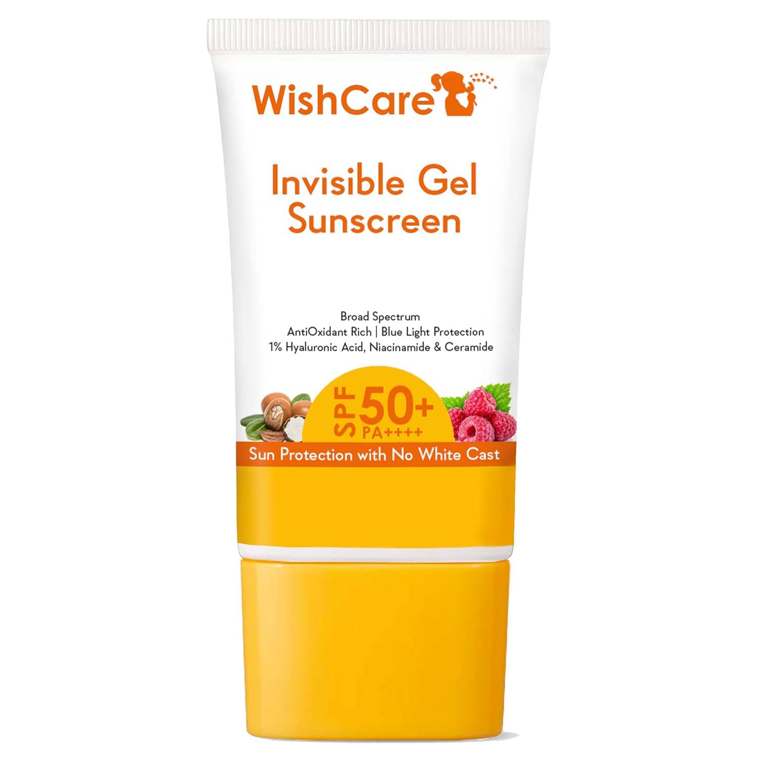 WishCare Invisible Gel Sunscreen SPF 50+ PA++++ For Oily and Dry skin - Light Weight Oil Free Gel Sunscreen 50g