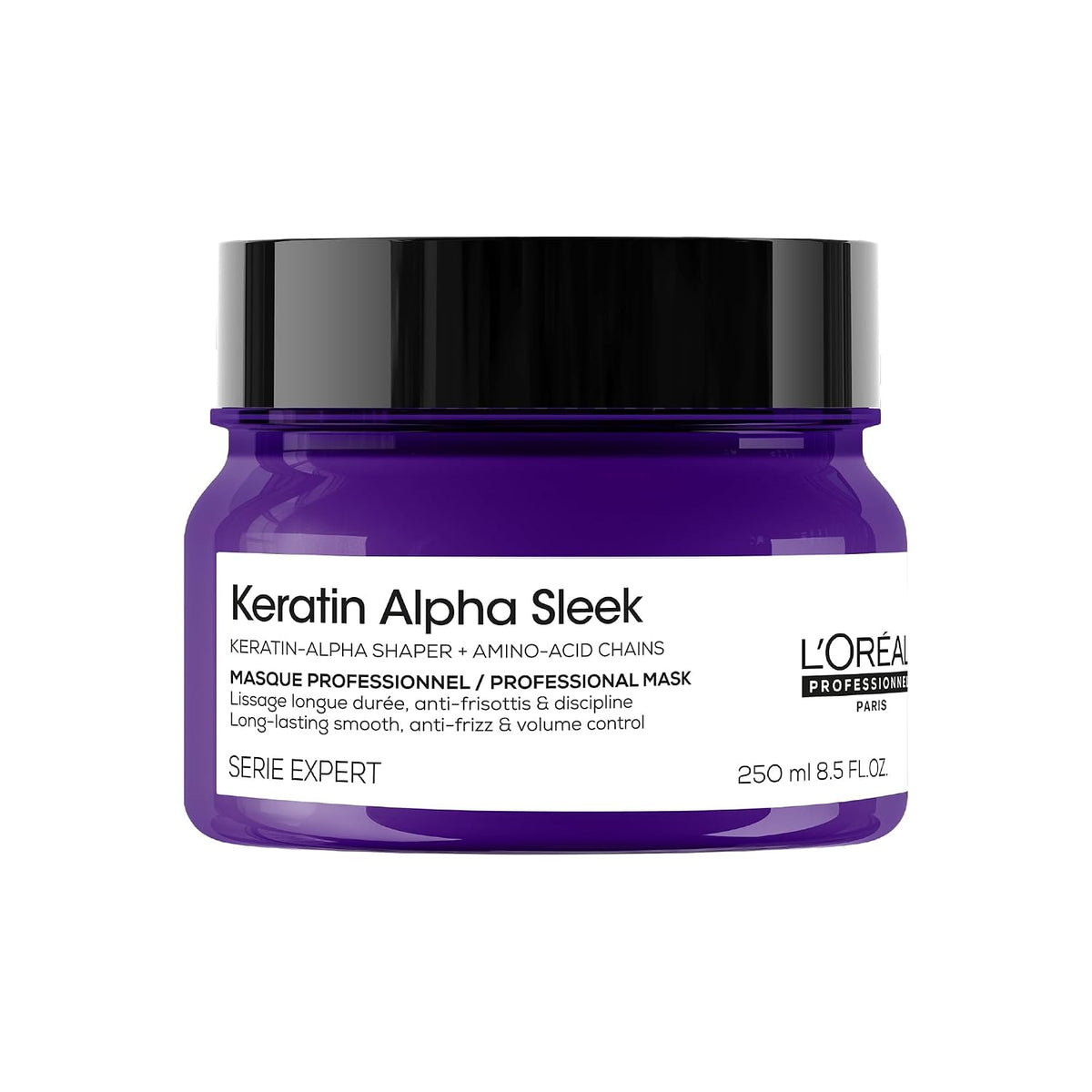 L’Oréal Professionnel Keratin Alpha Sleek Hair Mask for Frizz Control and smoothness | 84% Less frizz, 5X Instant smoothness |Nourishing & smoothing hair mask f