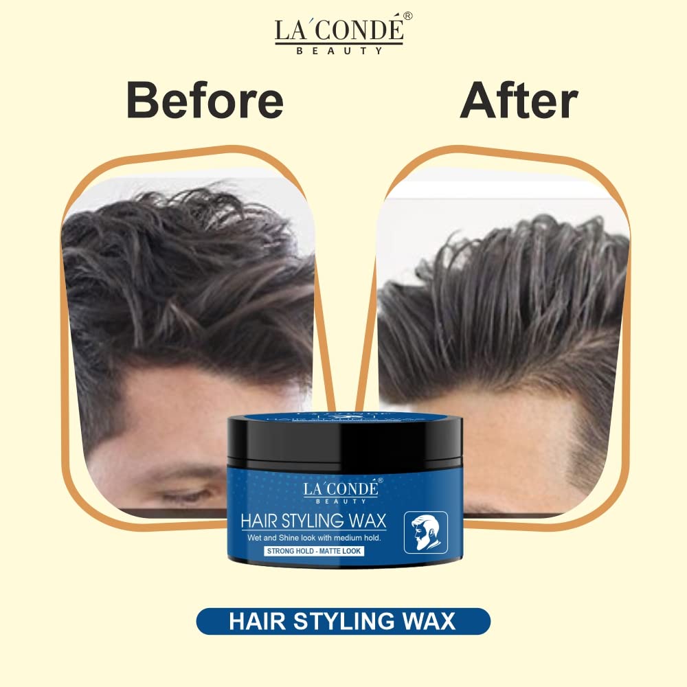 La'Conde Beauty Mattle Look Hair Wax with 24hrs Hold in Normal Hair Pack of 2 of 50 Grams (100 Grams)