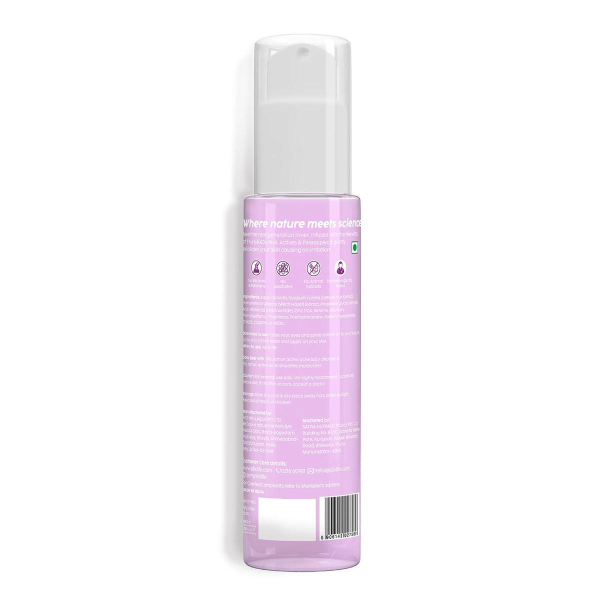 PLIX - THE PLANT FIX Jamun Clarifying Fruity Toner (150 Ml)|With Niacinamide & Jamun Extract|Targets Clogged Pores & Smoothens Skin|For Oily & Acne Prone Skin|A
