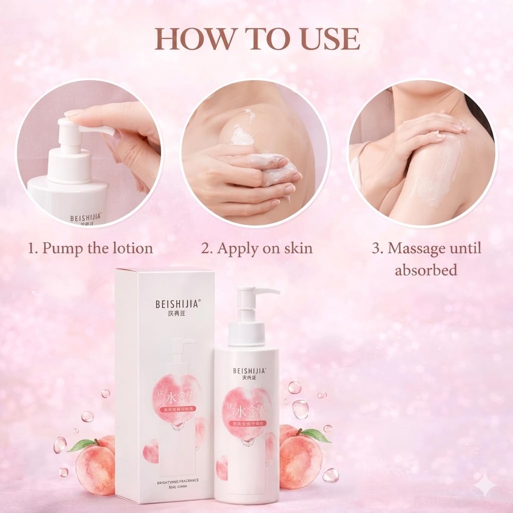 VC Brightening Fragrance Body Lotion || Peach Extract, Vitamin C, Brightening, & Deep Hydration || For Moisturize, Nourish & Glowing skin || For Men & Women ||