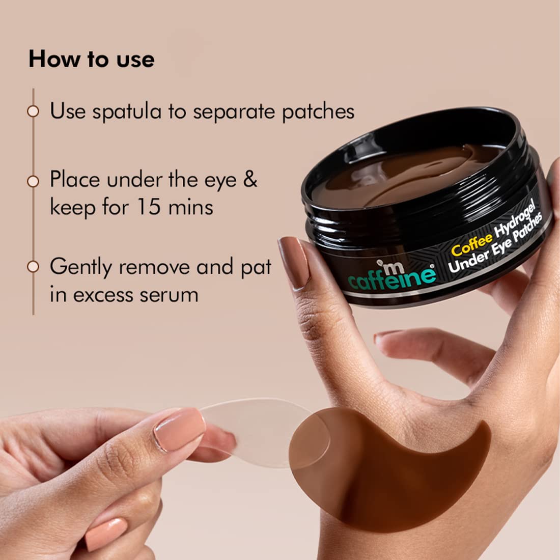 mCaffeine Coffee Hydrogel Under Eye Patches For Dark Circles & Puffiness Reduction |Winter Eye Care Routine | Eye Patch with Caffeine & Hyaluronic Acid | Moistu