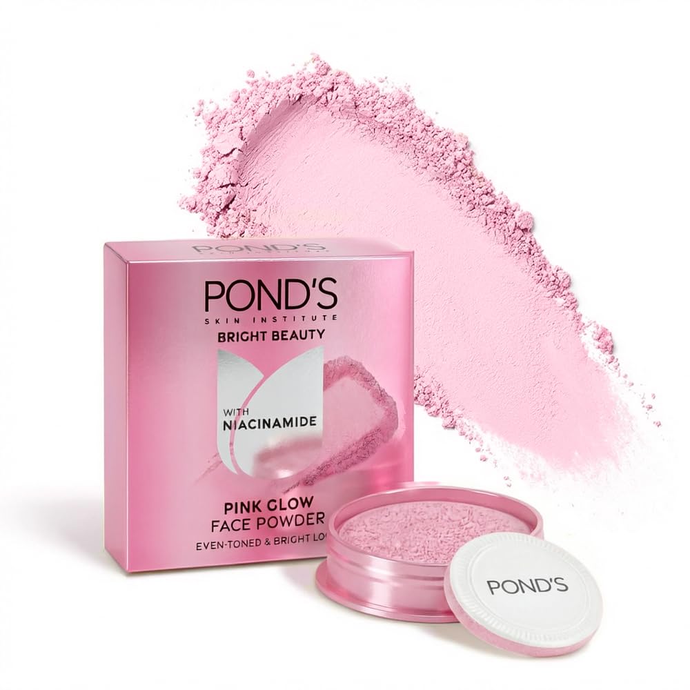 POND'S Natural Glow Face Powder, Pink Glow, 30g, for Fresh Even-Toned Skin, with Sunscreen, Covers Dark Spots, Dermatologically Tested, lightweight formula | Pr