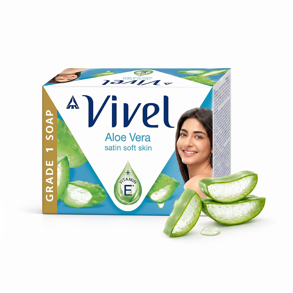 Vivel Aloe Vera Bathing Soap,150gx4 | BIS Grade 1 Soap| Highest Soap Grade | 76% TFM | Aloe Vera + Vitamin E | Moisturised Satin Soft Skin | Fresh Fragrance | 9