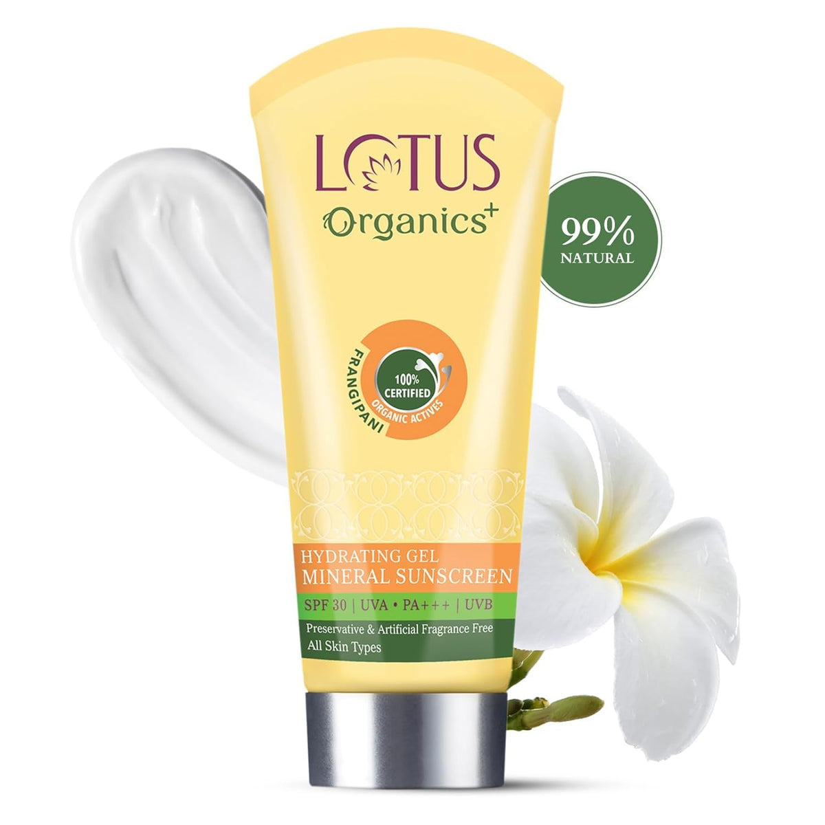 Lotus Organics+ Precious Brightening Night Cream 30G+Gel Mineral Sunscreen SPF 30,100G