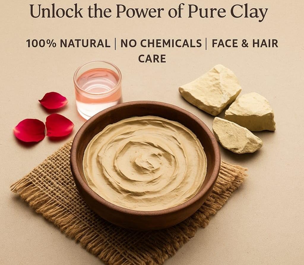 Natural Multani Mitti Stone Form (Fullers Earth/Calcium Bentonite Clay) For Face 200 Gram