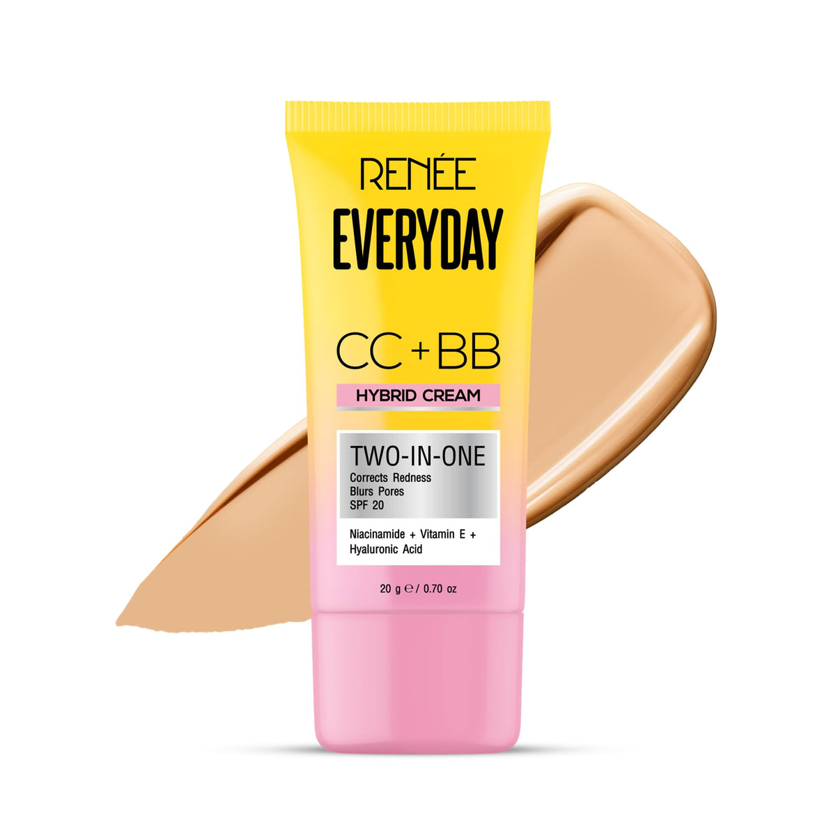 RENEE Everyday CC + BB Hybrid Cream With SPF 20 - Classic Frappe | Corrects Redness, Blurs Pores, Refines Skin Tone, Hydrates Skin | With Niacinamide | Lightwei