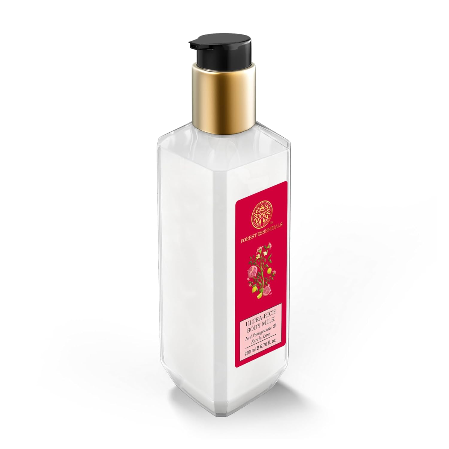 Forest Essentials Ultra-Rich Body Milk Iced Pomegranate & Kerala Lime | Ayurvedic Nourishing Body Lotion to Replenish Skin Moisture and Leave it Smooth & Scented