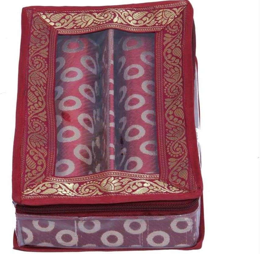 Wedding Special Combo, 12 pcs of Satin Bow Saree Cover, 2 Rod Bangle Box in Brocade f0027