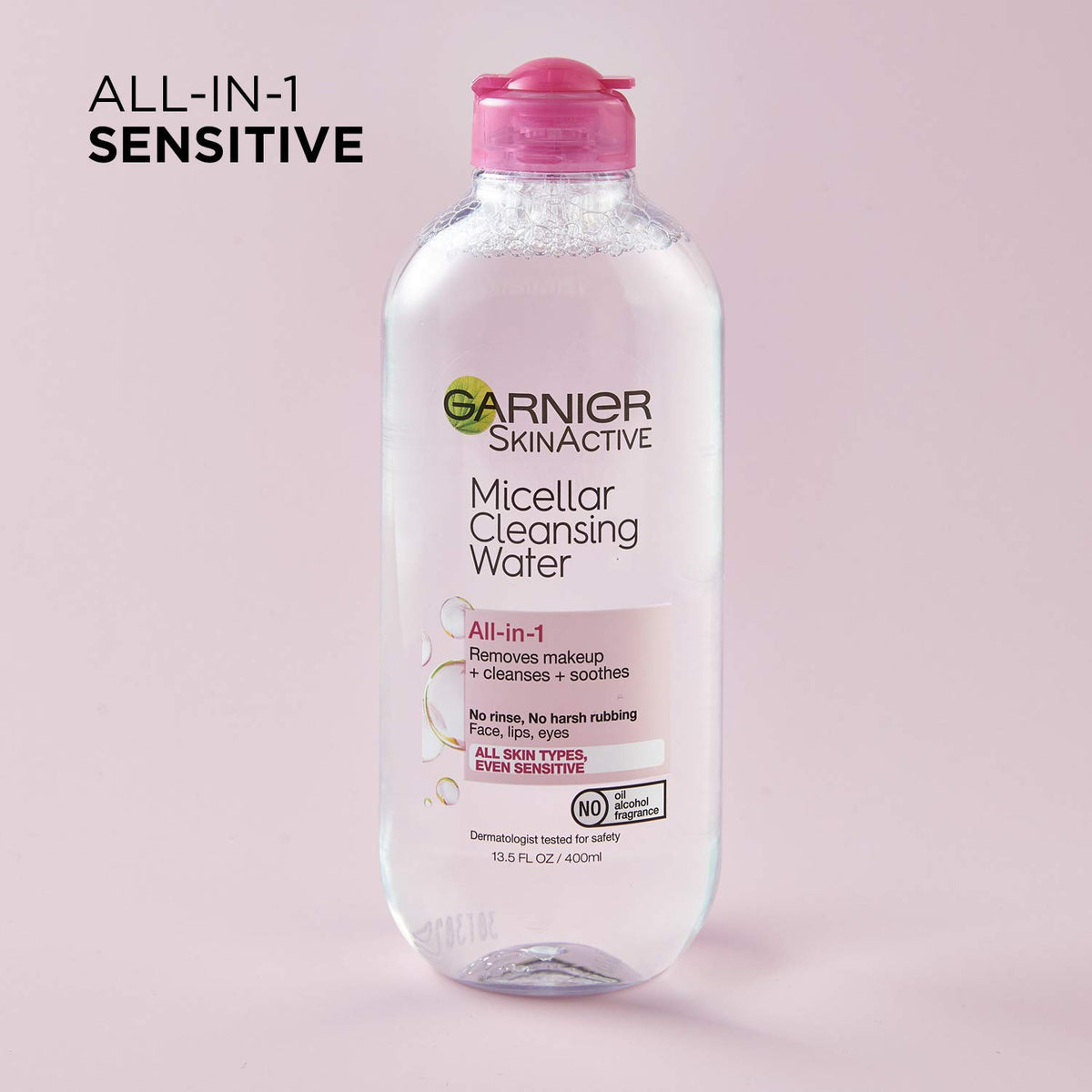 Garnier Micellar Water, Hydrating Facial Cleanser & Makeup Remover, Suitable for Sensitive Skin, Vegan, Cruelty Free, 13.5 Fl Oz (400mL), 1 Count Unscented 13.5