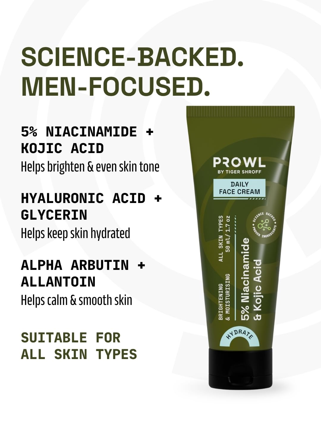 PROWL by Tiger Shroff Daily Brightening Cream for Men | Face Moisturiser