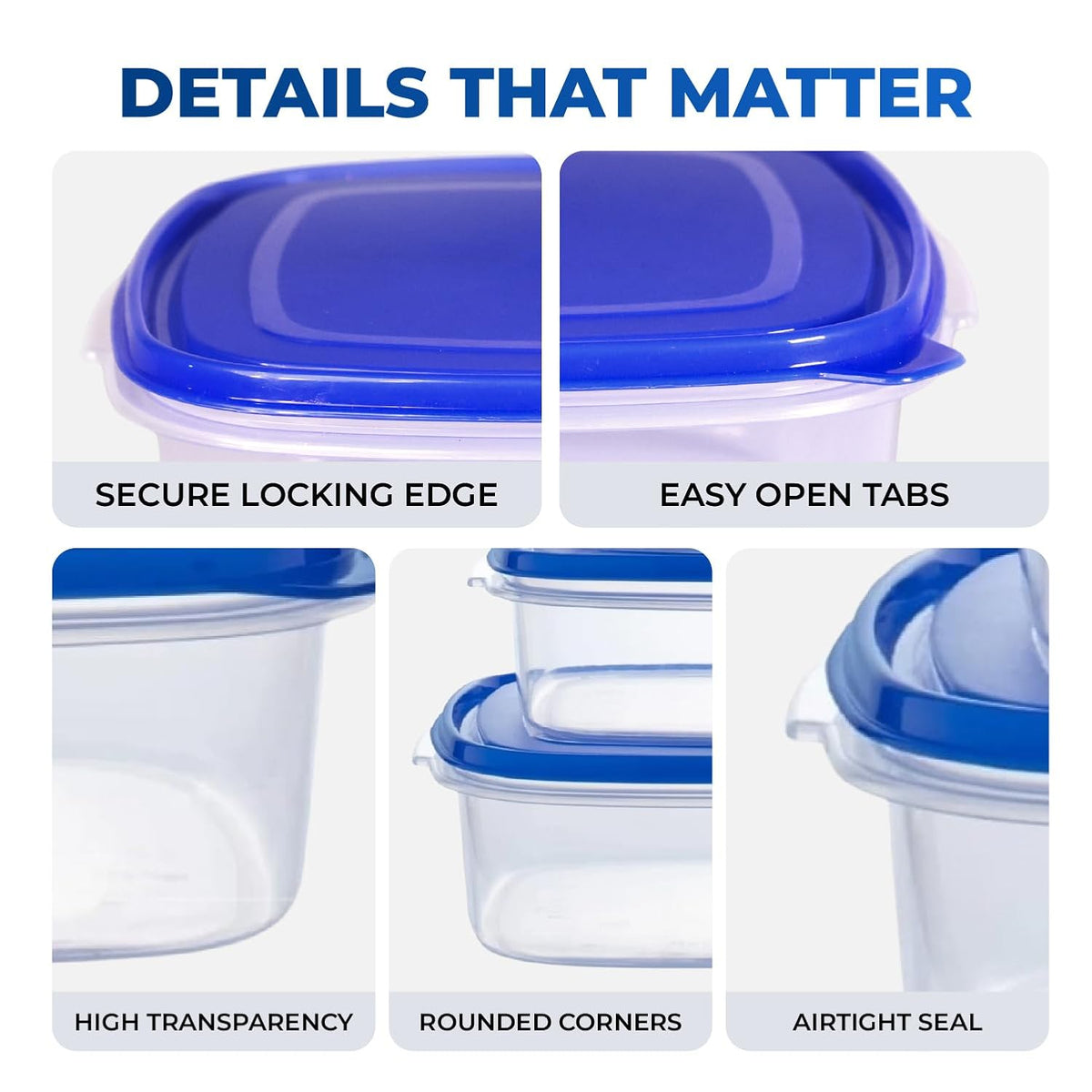 Java Airtight Leak Proof Food Storage Containers, Set of 3-600ml, 1.4L 3L