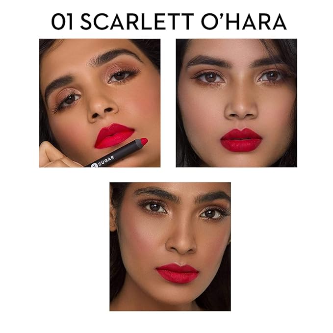 SUGAR Cosmetics - Matte As Hell - Crayon Lipstick 2.8g 01 Scarlett O'Hara