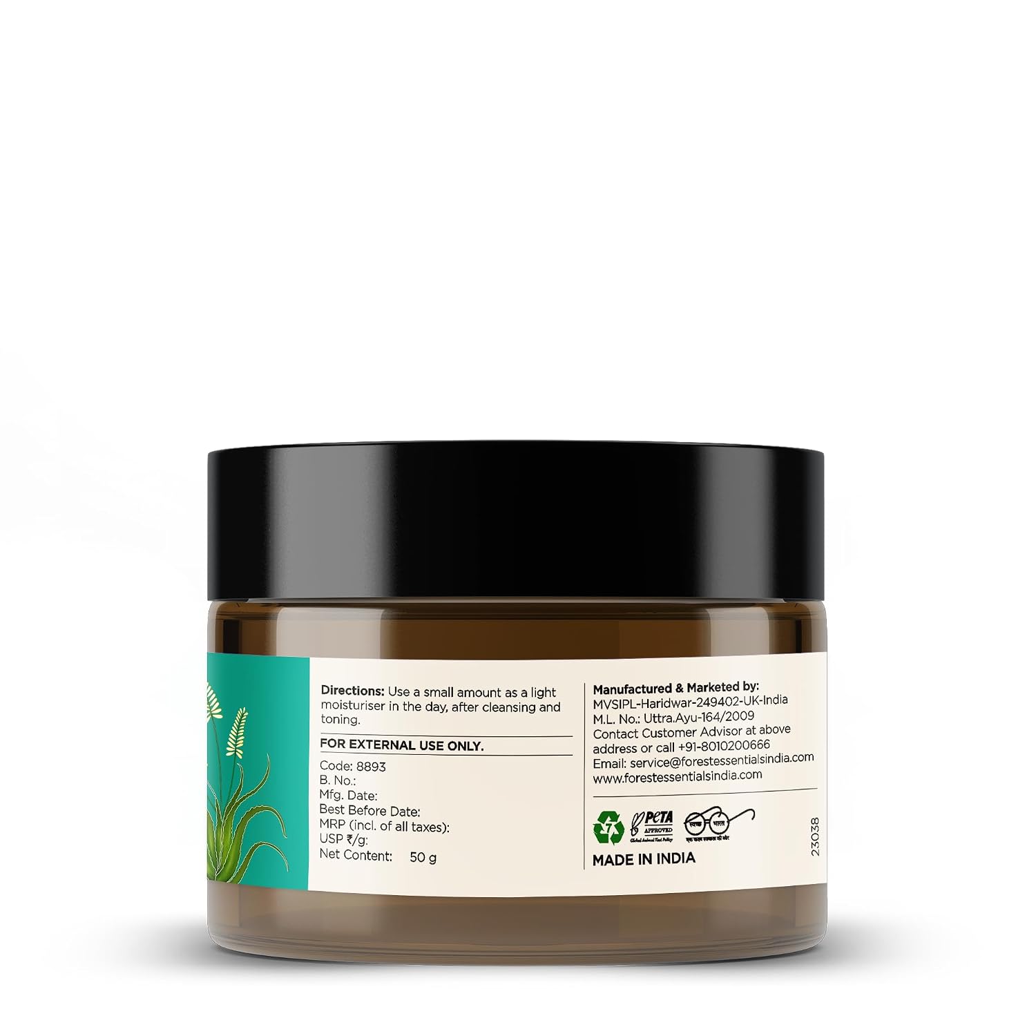 Forest Essentials Hydrating Facial Gel Pure Aloe Vera| Ayurvedic Skin Toner & Moisturiser | Natural Aloe Vera Gel for Glowing, Hydrated Skin