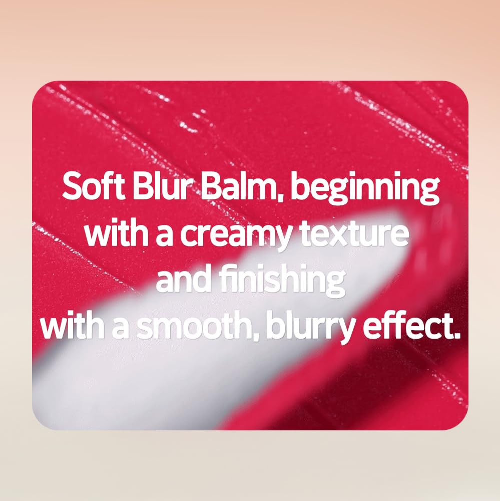 Etude Fruity Lip & Cheek Blur Balm| Cream blush, Soft Melting Texture| Highly pigmented Korean Tint| Cute Puff applicator|Korean Makeup- 05 Plump Raspberry 2.3g